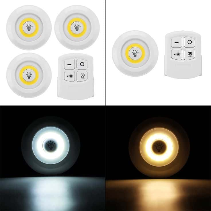 Luminous Trio: Set of 3 LED Lights with Remote Control 